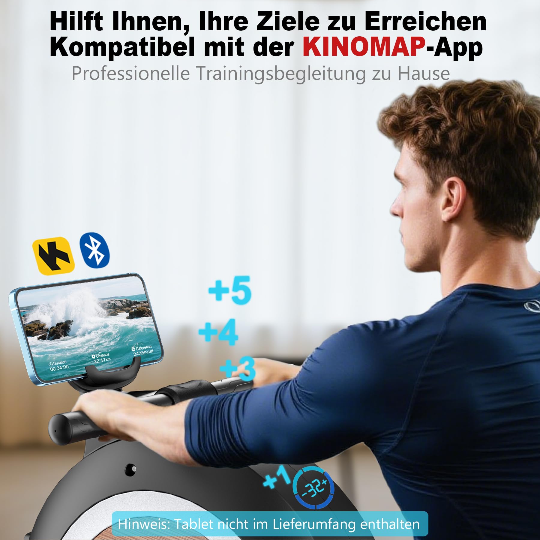 Wenoker Rudergerät für Zuhause – Magnetisch, 32 Widerstände, Leise & APP/LCD, Cardio-Heimtraining, bis 160kg belastbar, klappbar verstaubar