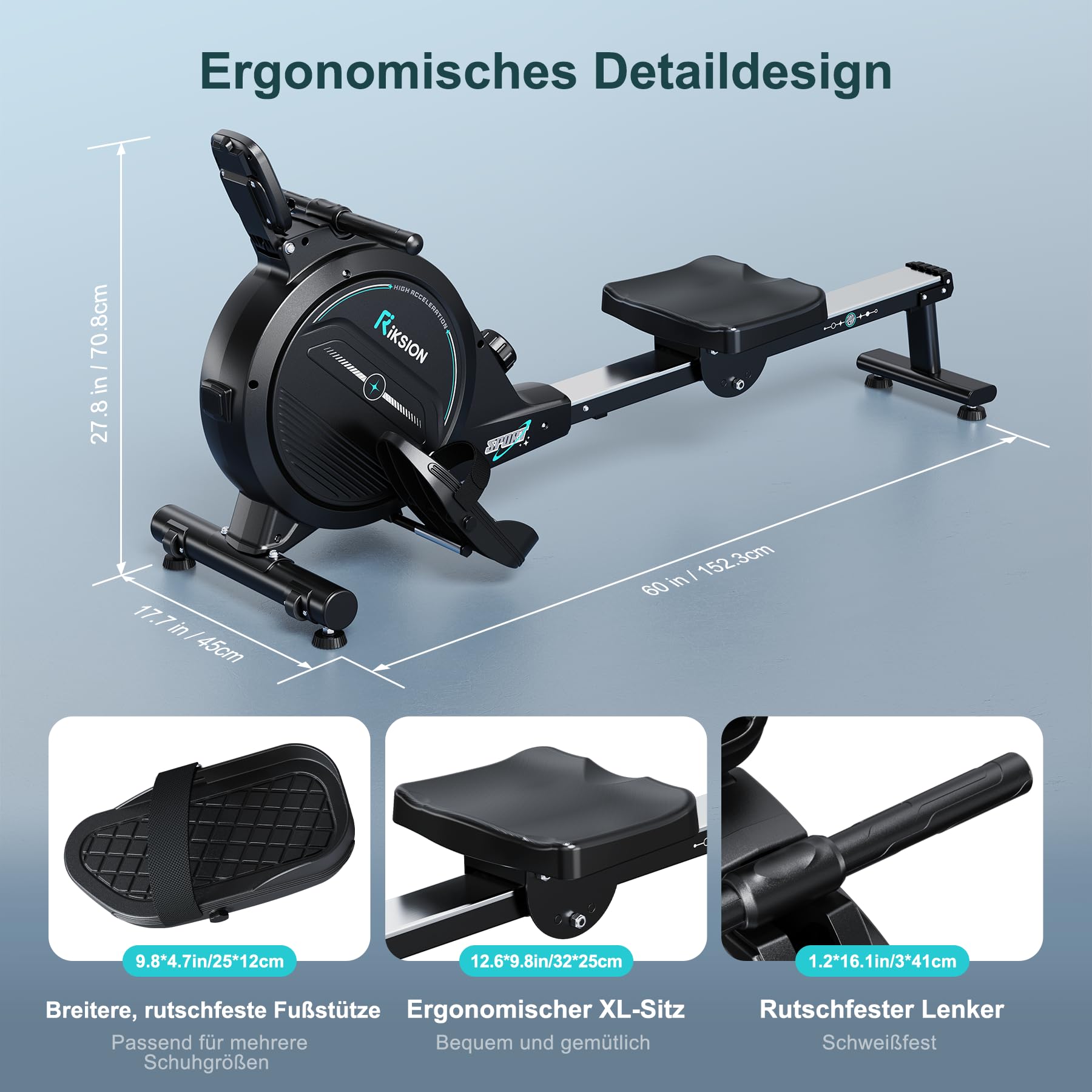 [2026 Testversion] Rudergerät für Zuhause – Magnetisch, 16 Widerstände, APP & LCD, Cardio-Training, Home-Gym, bis 160kg belastbar