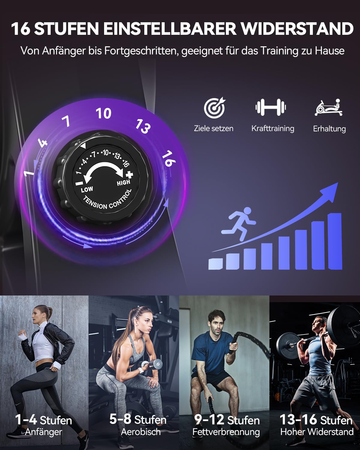 DMASUN Rudergerät für Zuhause – Magnetisch, Doppel-Slide-Rails, 16 Widerstände, APP & LCD, Cardio-Training bis 160kg belastbar