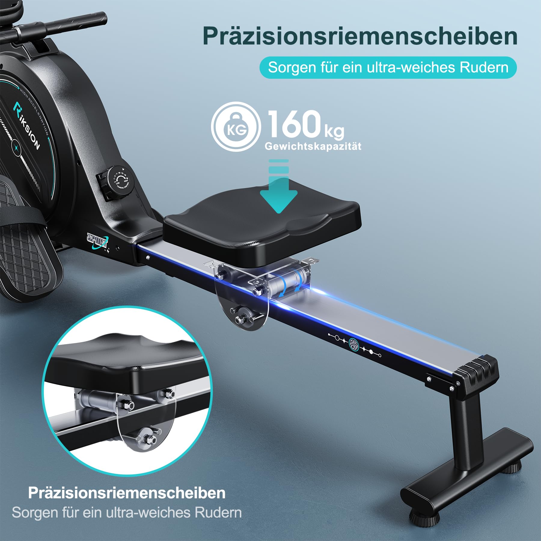 [2026 Testversion] Rudergerät für Zuhause – Magnetisch, 16 Widerstände, APP & LCD, Cardio-Training, Home-Gym, bis 160kg belastbar