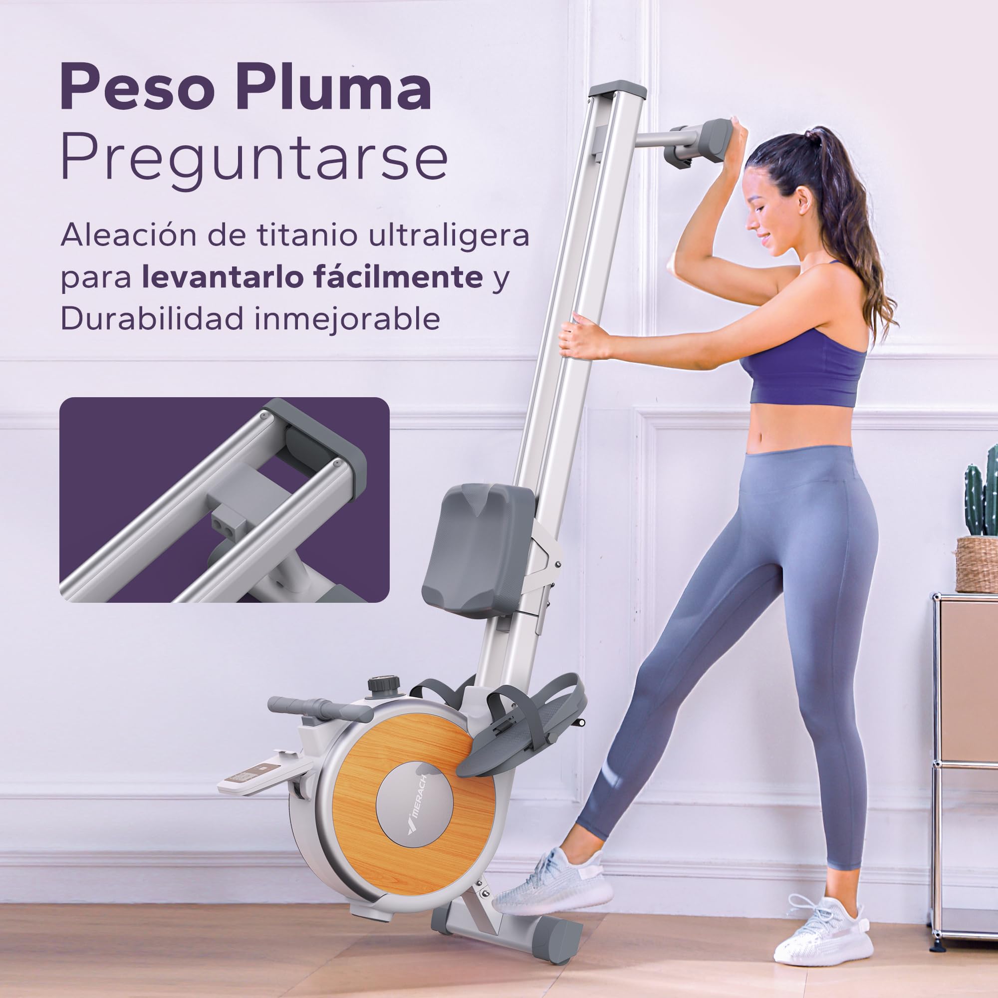 MERACH Rudergerät Weiß – Magnetisch, 16 Widerstände, geräuschlos, APP, Dual-Track-Design für Stabilität, Home-Cardio