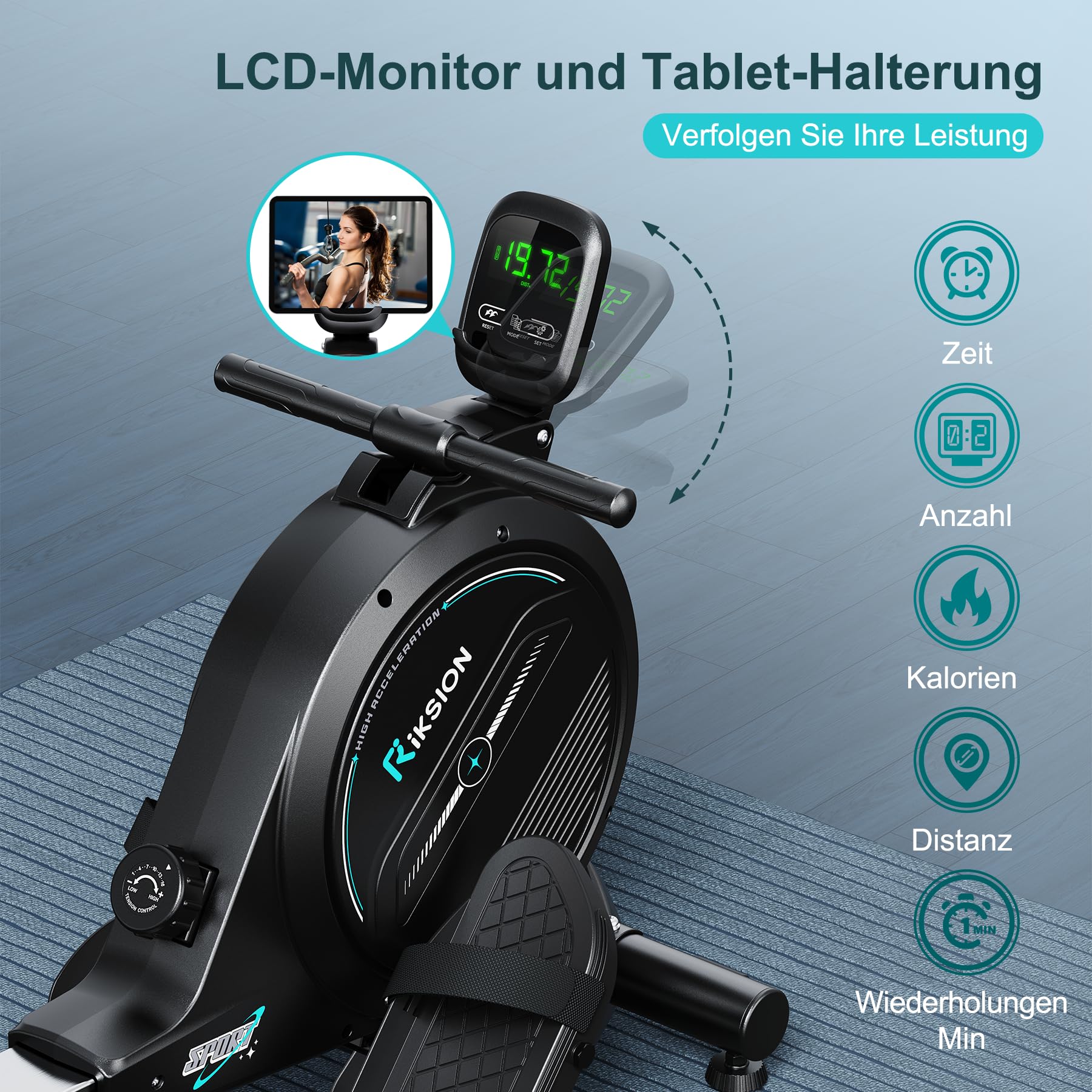 [2026 Testversion] Rudergerät für Zuhause – Magnetisch, 16 Widerstände, APP & LCD, Cardio-Training, Home-Gym, bis 160kg belastbar