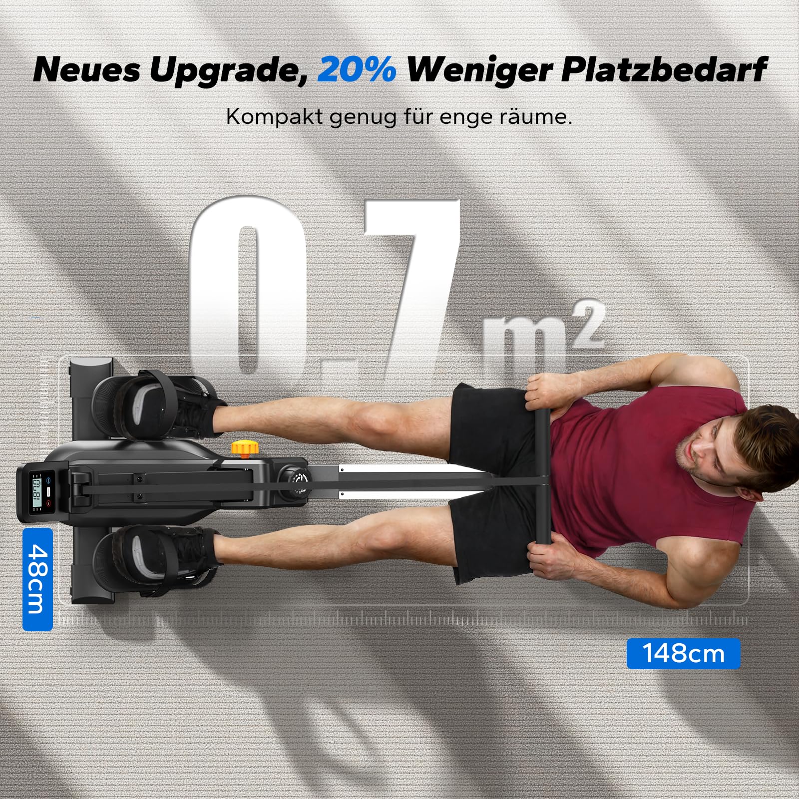 MERACH Rudergerät für Zuhause – Innovatives Doppelpaddel, mehrere Trainingsmodi, APP mit 1000+ Kursen, echtes Rudergefühl & Ganzkörpertraining